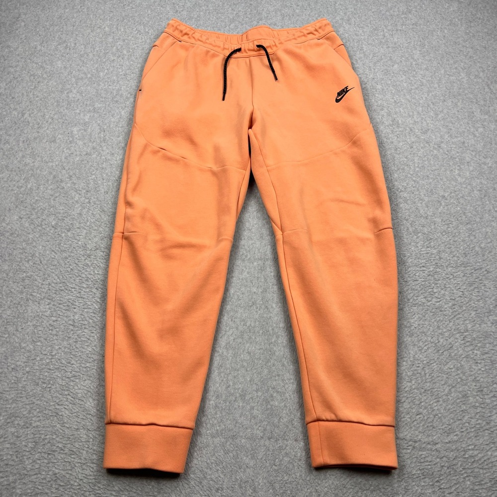 Nike Tech Fleece Jogger Pants Mens Large Orange Slim Tapered Sweatpants CZ9918